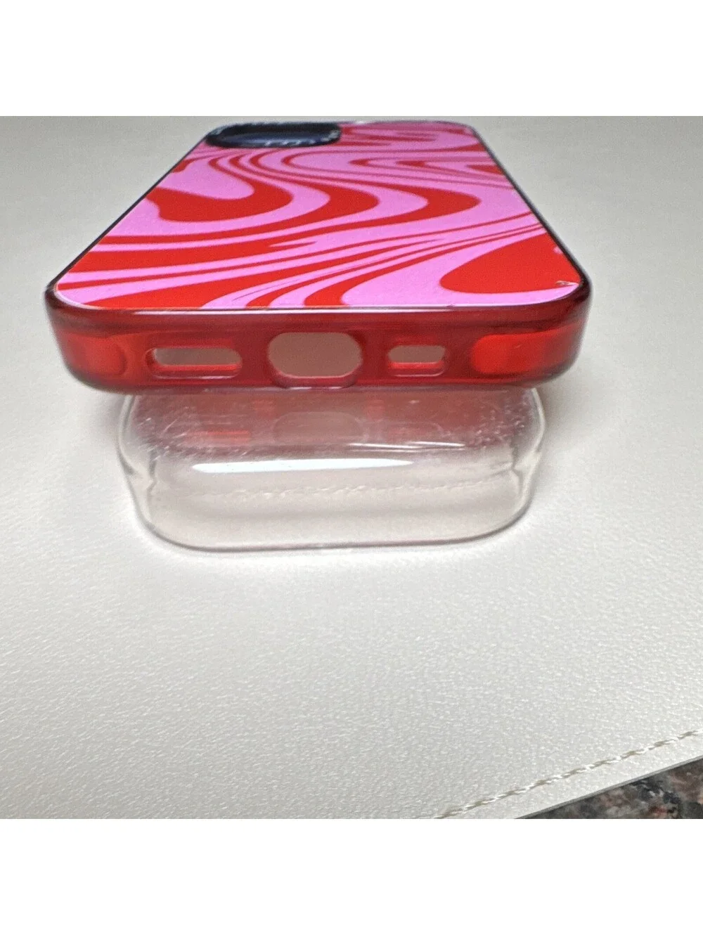 CASETiFY Pink & Red Swirl Patterned Protective Back Case Phone Cover